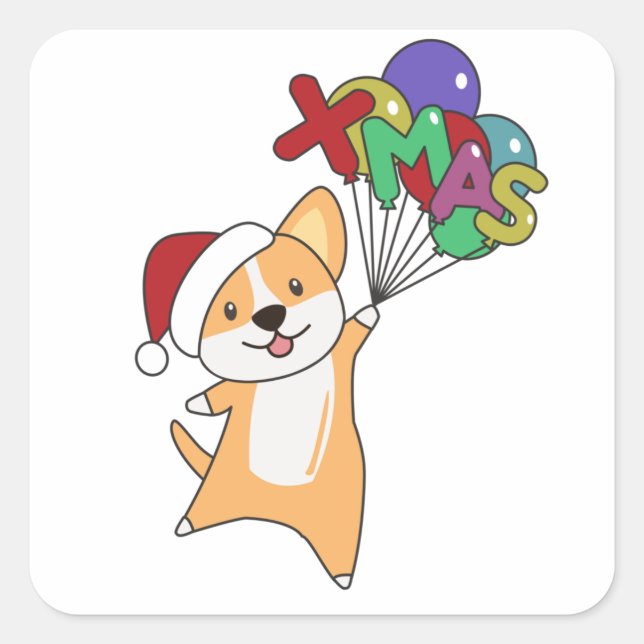 Corgi Christmas Snow Winter Animals Corgis Square Sticker (Front)