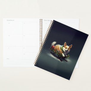 Corgi Christmas snow winter Planner