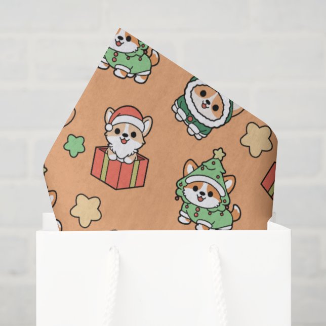 Corgi Christmas Tissue Paper (Gift Bag)