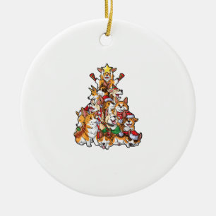Corgi Christmas Tree Dog Santa Merry Corgmas Xmas Ceramic Tree Decoration