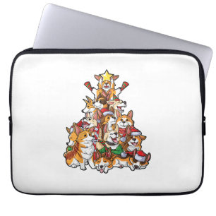 Corgi Christmas Tree Dog Santa Merry Corgmas Xmas  Laptop Sleeve