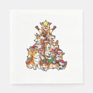 Corgi Christmas Tree Dog Santa Merry Corgmas Xmas Napkin