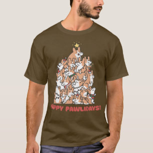 Corgi Christmas Tree Happy Pawlidays Cute T-Shirt