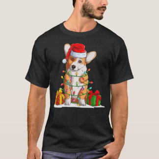 Corgi Christmas Tree Light Merry Christmas T-Shirt