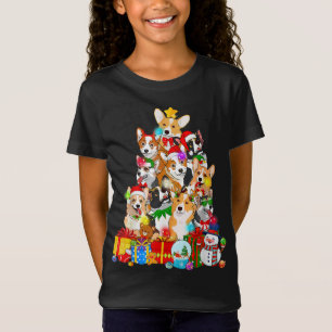 Corgi Christmas Tree Lights Funny Puppy Corgi Dog T-Shirt