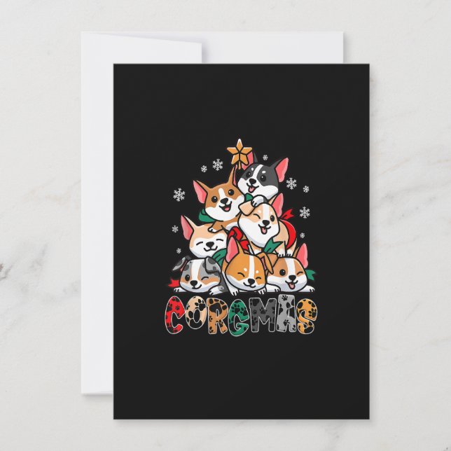 Corgi Christmas Tree Merry Corgmas Xmas Holiday Do Invitation (Front)