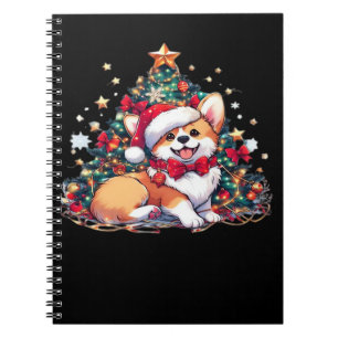 Corgi Christmas Tree Oversized T-Shirt Notebook