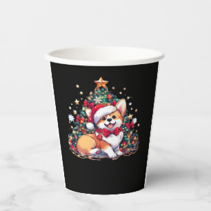 Corgi Christmas Tree Oversized T-Shirt Paper Cups