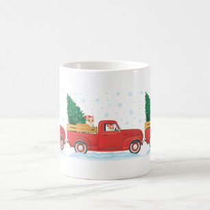 Corgi Christmas Tree Truck Vintage Christmas Truck Coffee Mug
