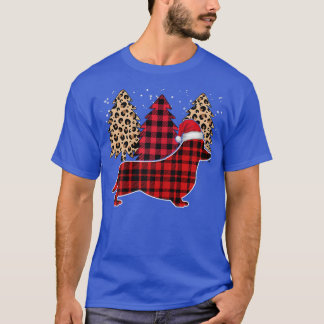 Corgi Christmas Trees Leopard Red Buffalo Plaid  T-Shirt