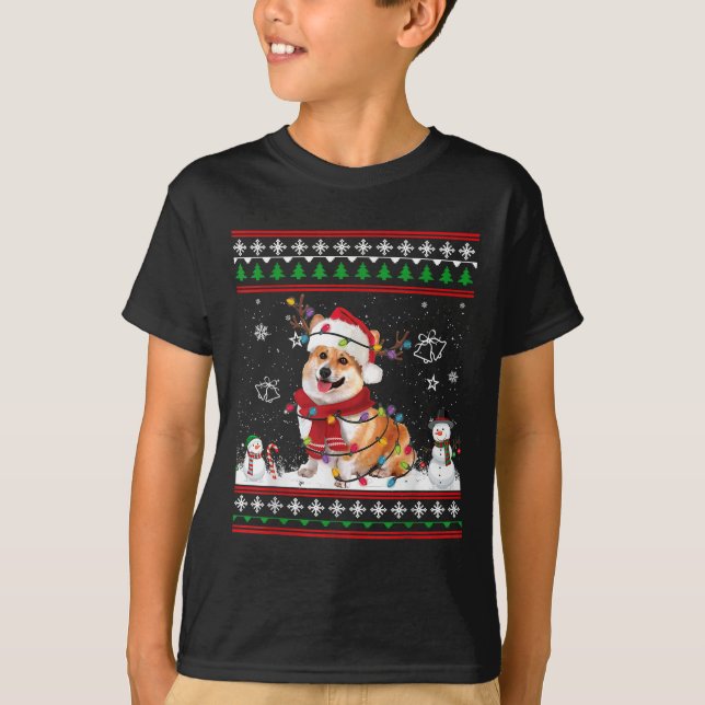 Corgi Christmas Ugly Sweater Funny Dog Lover Xmas  (Front)