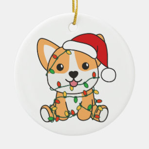 Corgi Christmas Winter Animals Dog Ceramic Tree Decoration