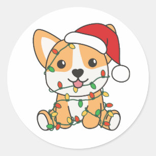 Corgi Christmas Winter Animals Dog Classic Round Sticker