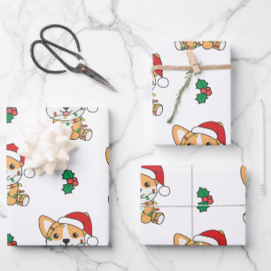 Corgi Christmas Winter Animals Dog Wrapping Paper Sheet