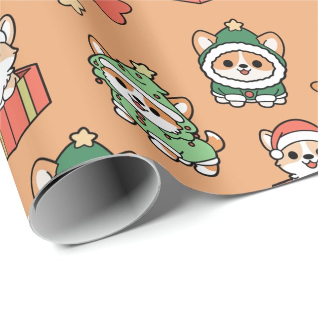 Corgi Christmas Wrapping Paper (Roll Corner)