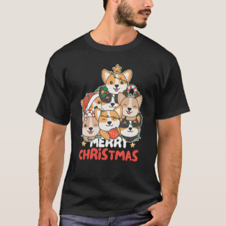 Corgi Christmasree Merry Christmas gift T-Shirt