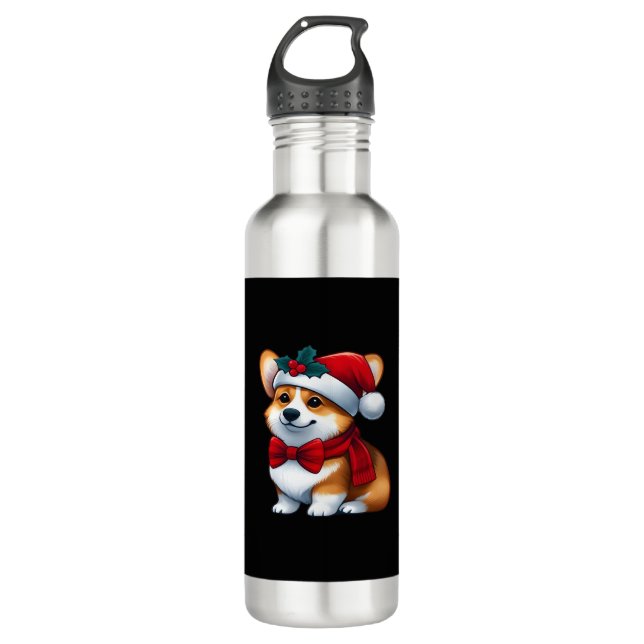 Corgi Claus A Pawsitively Merry Christmas Classic  710 Ml Water Bottle (Front)