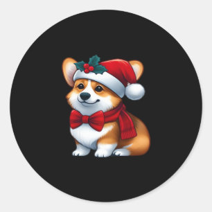 Corgi Claus A Pawsitively Merry Christmas Classic Classic Round Sticker