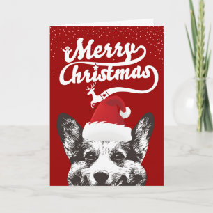 Corgi Clause Merry Christmas Red Holiday