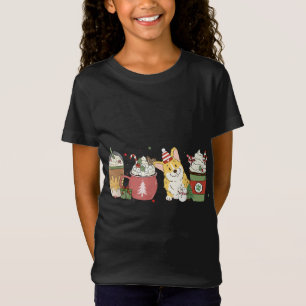 Corgi Coffee Latte Winter Christmas Dog Mum Holida T-Shirt