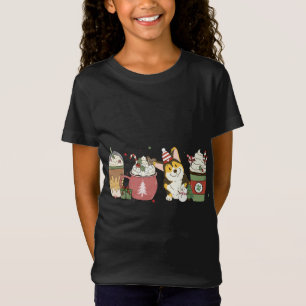 Corgi Coffee Latte Winter Christmas Dog Mum Holida T-Shirt