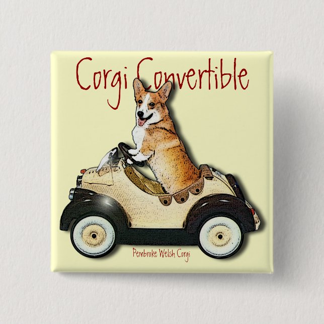 Corgi Convertible 15 Cm Square Badge (Front)