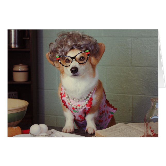 Corgi Cook Get Well Card (Front Horizontal)