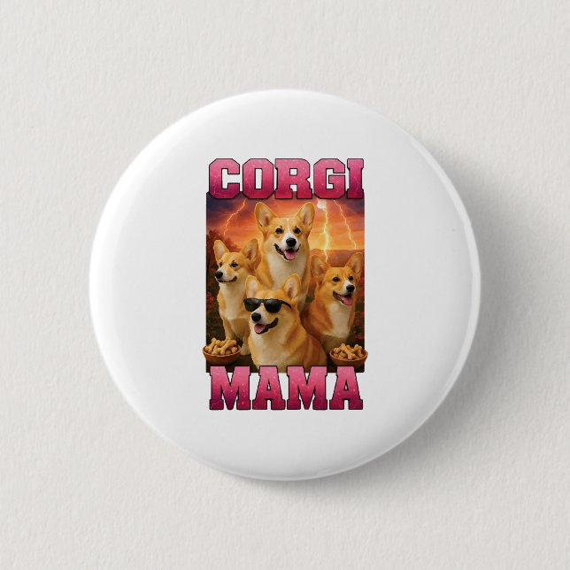 Corgi Copy Copy 6 Cm Round Badge (Front)