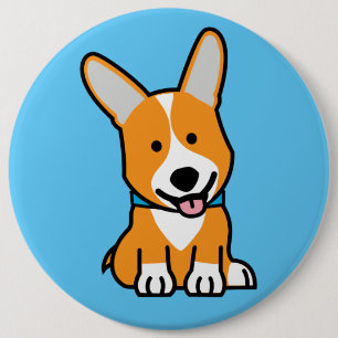 Corgi Corgis dog puppy doggy happy Pembroke Welsh 6 Cm Round Badge