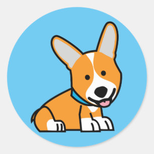Corgi Corgis dog puppy doggy happy Pembroke Welsh Classic Round Sticker
