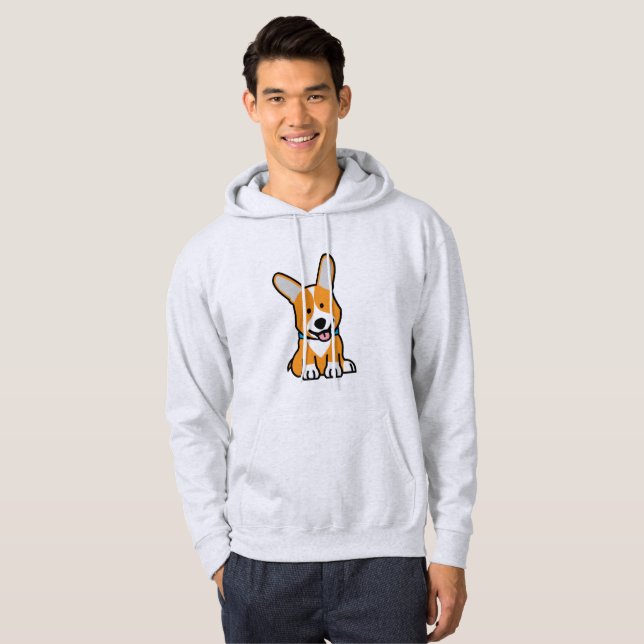 Corgi Corgis dog puppy doggy happy Pembroke Welsh Hoodie (Front Full)