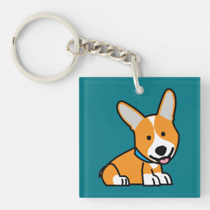 Corgi Corgis dog puppy doggy happy Pembroke Welsh Key Ring