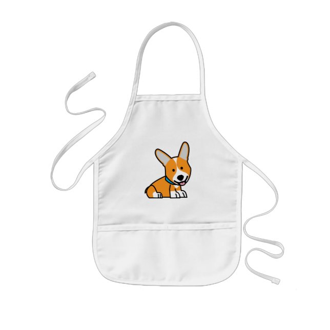 Corgi Corgis dog puppy doggy happy Pembroke Welsh Kids Apron (Front)