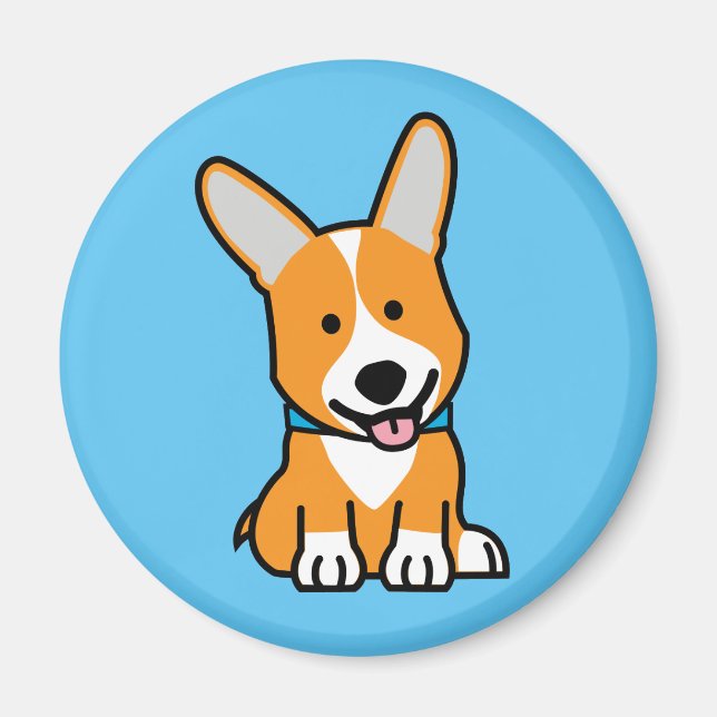 Corgi Corgis dog puppy doggy happy Pembroke Welsh Magnet (Front)