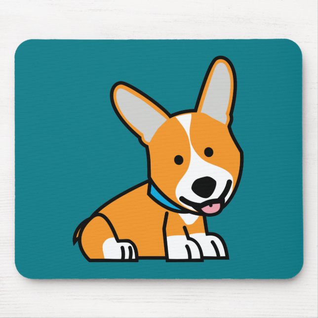 Corgi Corgis dog puppy doggy happy Pembroke Welsh Mouse Mat (Front)