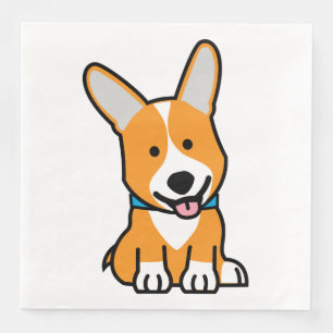 Corgi Corgis dog puppy doggy happy Pembroke Welsh Napkin