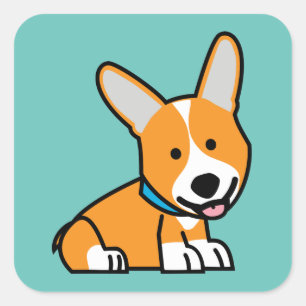 Corgi Corgis dog puppy doggy happy Pembroke Welsh Square Sticker
