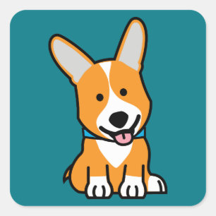 Corgi Corgis dog puppy doggy happy Pembroke Welsh Square Sticker