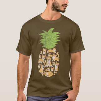 Corgi Corgis Pineapple Dog Lover Distressed T-Shirt