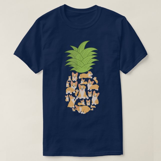 Corgi Corgis Pineapple Dog Lover  T-Shirt (Design Front)