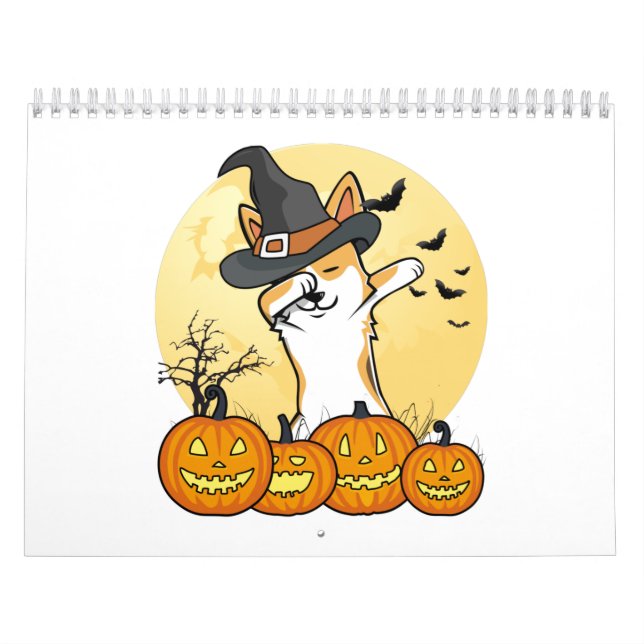 Corgi Dabbing Halloween Calendar (Cover)
