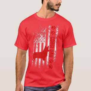 Corgi Dad American Flag Gift178 T-Shirt