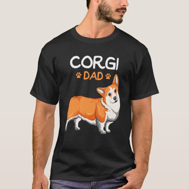 Corgi Dad Dog Father Men T-Shirt (Front)