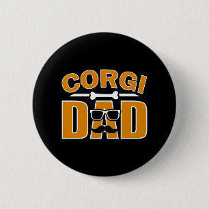 Corgi dad for dad dog lover 6 cm round badge