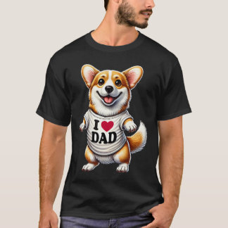 Corgi Dad I Love Dad Corgi Lover T-Shirt