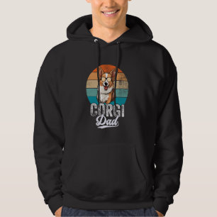 Corgi Dad Mens Funny Corgi Dog Lover Corgi Retro V Hoodie