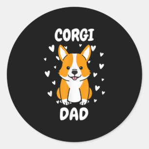Corgi Dad Papa Daddy Pa Father For Father’s Day Classic Round Sticker