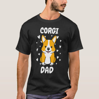 Corgi Dad Papa Daddy Pa Father For Fathers Day Pem T-Shirt