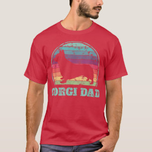 Corgi Dad Rainbow Welsh Corgi Puppy Dog Owner Paw T-Shirt