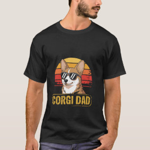 Corgi Dad Retro Sunset Cool Dog Lover Style T-Shirt